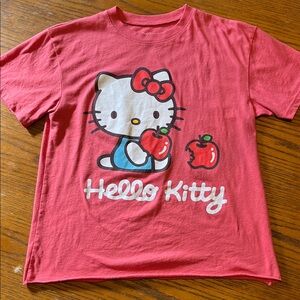 Women’s Hello Kitty Red Tee with Apple Graphic Small